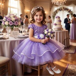 Lavender tulle baby girl dress, lilac  baby girl dress,  dress, ball gown Size 4